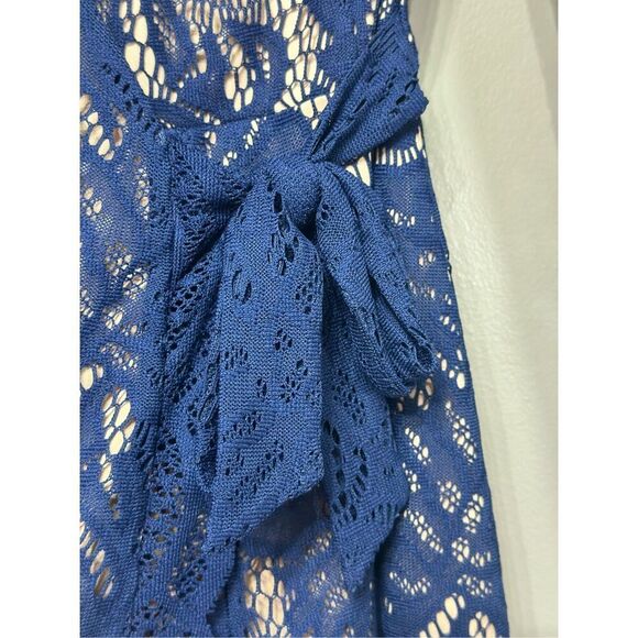 NWOT Lilly Pultizer Navy Blue Lace Long Sleeve Tiki Wrap Skort Romper One Piece - Picture 5 of 14